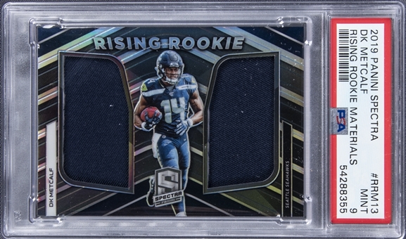 2019 Panini Spectra Rising Rookie Materials #RRM13 DK Metcalf Rookie Patch Card (#97/99) - PSA MINT 9